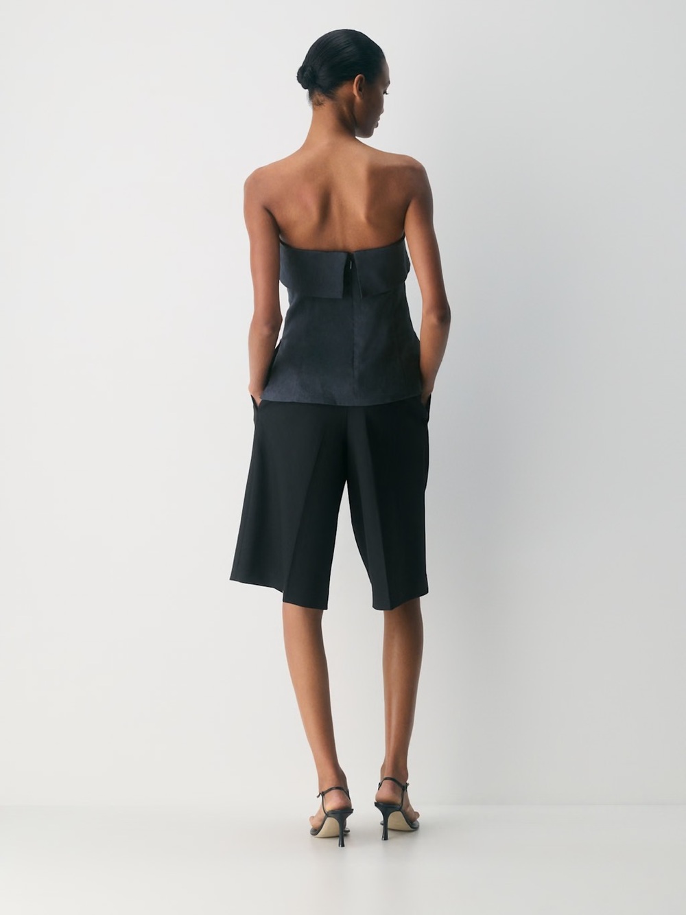 NWT Aritzia Element Linen Tube Top in Dark Night Navy 10 - Picture 5 of 10